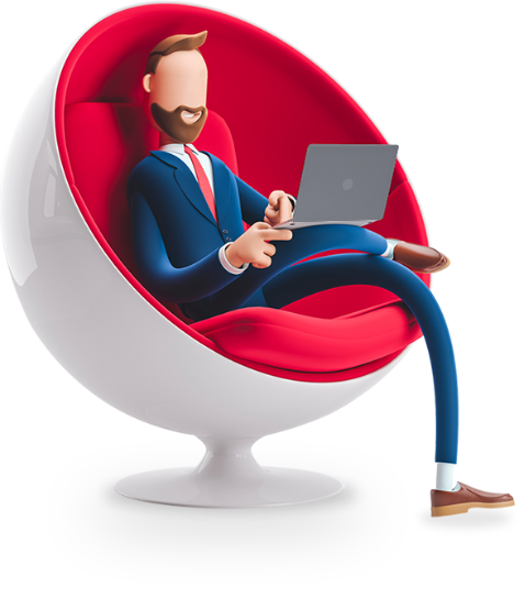 Man working on laptop